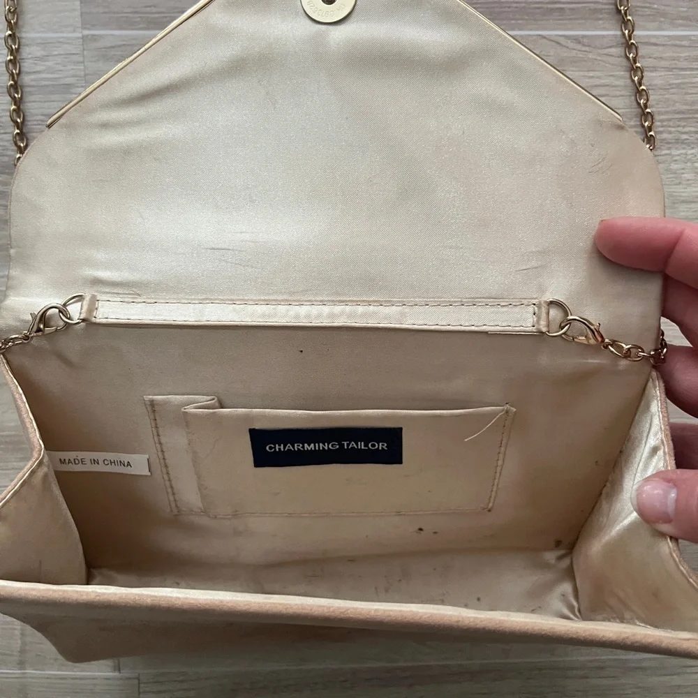 Faux Suede Envelope Crossbody Bag in Nude